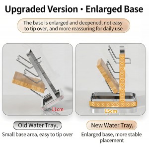 304 Stainless Steel Pot Lid Holder, Kitchen Pot Lid Storage Rack/Pot Lid Organizer, Spoon and Lid Rest for Stove Top/Countertop, Multi-Functional Utensil Rest (2 levels)