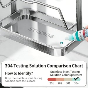 304 Stainless Steel Pot Lid Holder, Kitchen Pot Lid Storage Rack/Pot Lid Organizer, Spoon and Lid Rest for Stove Top/Countertop, Multi-Functional Utensil Rest (2 levels)