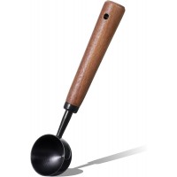 Coffee Measuring Spoon, 15ml Vintage Coffees Scoop with Walnut Handle, Retro Stainless Steel Kitchen Utensil for Scooping, Measuring & Serving for Coffees, Tea