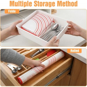 Silicone Baking Mat, 31x23 inch Large Pastry Mat with Wooden Rolling Pin, Non Stick Pastry Mat for Baking Dough Pizza Pie Pastries Pasta and Cookies, Reusable Rolling Out Dough Counter Mat