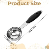 1PCS 1 Tbsp(3tsp, 15ml, 1/2oz), Tablespoon Measuring Spoons Coffee Scoop With Black Silicone Grip, Stainless Steel Measure for Coffee Pet Food Grains Dry Goods, Short Handle Fits Into