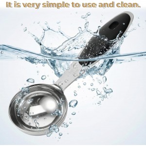 1PCS 1 Tbsp(3tsp, 15ml, 1/2oz), Tablespoon Measuring Spoons Coffee Scoop With Black Silicone Grip, Stainless Steel Measure for Coffee Pet Food Grains Dry Goods, Short Handle Fits Into