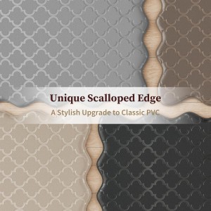 Upgrade Scalloped Embossed Kitchen Mats for Floor 2PCS Cushioned Anti Fatigue Waterproof Foam Kitchen Rugs Non Slip Washable Comfort Standing Mat for Sink Laundry,17.3