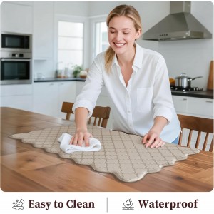 Upgrade Scalloped Embossed Kitchen Mats for Floor 2PCS Cushioned Anti Fatigue Waterproof Foam Kitchen Rugs Non Slip Washable Comfort Standing Mat for Sink Laundry,17.3