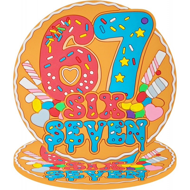 Viral 67 Meme Gen Drink Coasters | Funny Hand Sign Six Seven Internet Meme Coffee Coaster for Bars, Easter Party Decorations, Valentines Birthday Gag Gifts Home Decor Tabletop Protection,2PCS