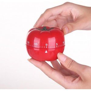 1Pcs Kitchen 60 Minutes Timer, 360 Degree Rotating Tomato Shaped Alarm Timer, Kitchen Cooking Clock, Portable Loud Alarm Counters Reminder for Home Cooking Baking