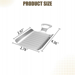 Stainless Steel Professional Grater for Nutmeg, Chocolate, Ginger, Fine Zester with Handle, 4.3 x 3 Inches, Kitchen Grater Tool