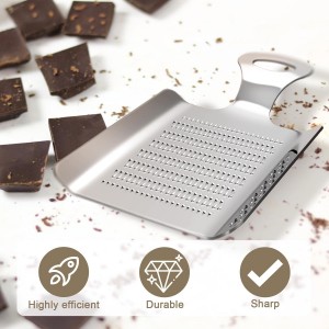 Stainless Steel Professional Grater for Nutmeg, Chocolate, Ginger, Fine Zester with Handle, 4.3 x 3 Inches, Kitchen Grater Tool