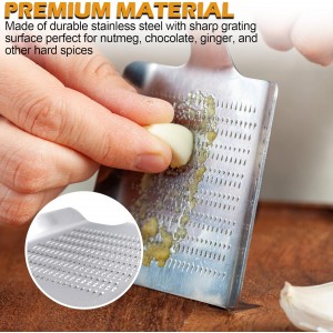 Stainless Steel Professional Grater for Nutmeg, Chocolate, Ginger, Fine Zester with Handle, 4.3 x 3 Inches, Kitchen Grater Tool