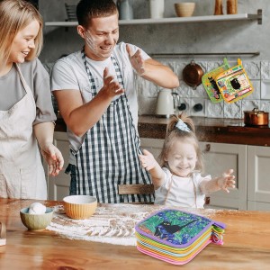 Whaline 12 Pcs Art Print Pot Holders Heat Resistant Non-Slip Potholders Famous Painting with Black Cat Hot Pads for Cooking Baking