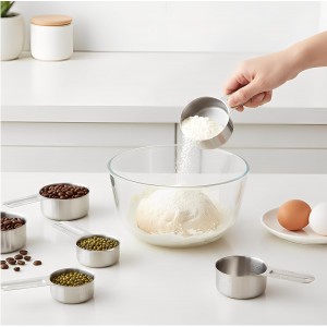 Measuring Cups and Spoons Set of 13, 7 Stainless Steel Nesting Cups and 6 Measuring Spoons, 2 Detachable Rings, Kitchen Gadgets for Baking Cooking, Dry and Liquid Ingredients