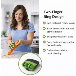 2 Finger Vegetable Peeler Easy Grip – Safe Ergonomic Fruit & Potato Peeler for Arthritis Hands, Non Slip Kitchen Gadget for Carrots, Apples & Cucumbers