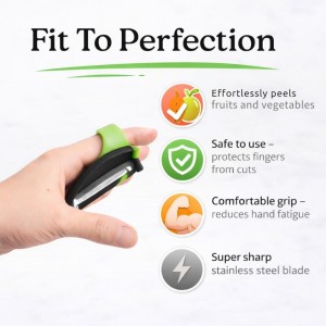 2 Finger Vegetable Peeler Easy Grip – Safe Ergonomic Fruit & Potato Peeler for Arthritis Hands, Non Slip Kitchen Gadget for Carrots, Apples & Cucumbers