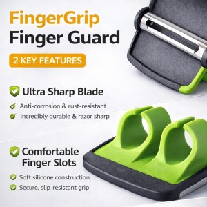 2 Finger Vegetable Peeler Easy Grip – Safe Ergonomic Fruit & Potato Peeler for Arthritis Hands, Non Slip Kitchen Gadget for Carrots, Apples & Cucumbers