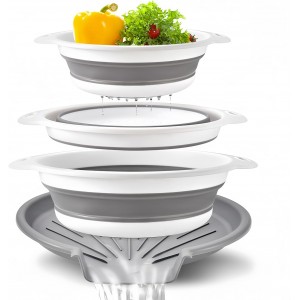 Collapsible Colanders Food Strainers, 3-...