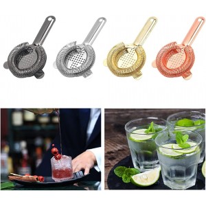 Heavy Duty Spring Bar Tool Strainer, Stainless Steel Finish Drink Strainer for Cocktails, Bartenders & Mixologists(COLOR:rose gold)
