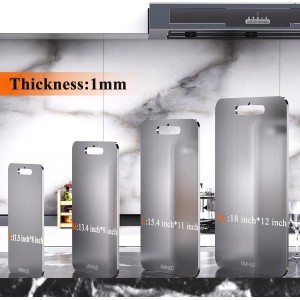 Cutting Board,304 Foodgrade Stainless Steel Cutting Board for Kitchen,Dishwasher Safe,Double-sided Chopping Board for Meat,Vegetables or Fruit,M 13.4