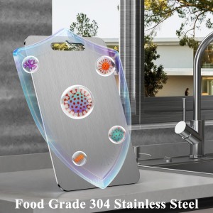 Cutting Board,304 Foodgrade Stainless Steel Cutting Board for Kitchen,Dishwasher Safe,Double-sided Chopping Board for Meat,Vegetables or Fruit,M 13.4