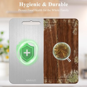 Cutting Board,304 Foodgrade Stainless Steel Cutting Board for Kitchen,Dishwasher Safe,Double-sided Chopping Board for Meat,Vegetables or Fruit,M 13.4