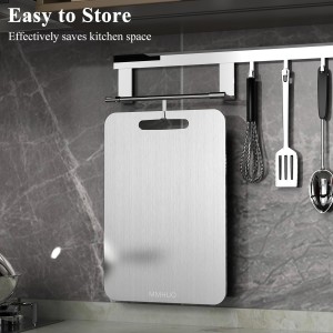 Cutting Board,304 Foodgrade Stainless Steel Cutting Board for Kitchen,Dishwasher Safe,Double-sided Chopping Board for Meat,Vegetables or Fruit,M 13.4