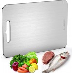 Cutting Board,304 Foodgrade Stainless Steel Cutting Board for Kitchen,Dishwasher Safe,Double-sided Chopping Board for Meat,Vegetables or Fruit,M 13.4