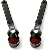 Coffee Scoop with Funnel, Reusable K Cup Funnel, Coffee Measuring Scoop 2 Tablespoon Mess-Free Spoon for Ground Coffee, Protein Powder, Tea Pod Refill (2PK)