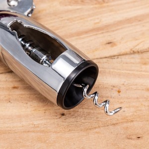 Lurrose Wing Corkscrew Wine Opener and Beer Caps Remover Zinc Alloy Double Hinge Corkscrew for Home Bar Use with Foil Cutter and Bottle Opener