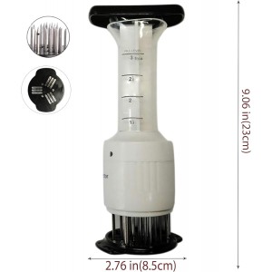 Meat Tenderizer & Marinade Injector Kit Stainless Steel Food Flavor Syringe for Injecting Marinade Liquid & Brine, Ideal BBQ Tool for Smoking Turkey Beef