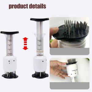 Meat Tenderizer & Marinade Injector Kit Stainless Steel Food Flavor Syringe for Injecting Marinade Liquid & Brine, Ideal BBQ Tool for Smoking Turkey Beef