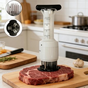 Meat Tenderizer & Marinade Injector Kit Stainless Steel Food Flavor Syringe for Injecting Marinade Liquid & Brine, Ideal BBQ Tool for Smoking Turkey Beef