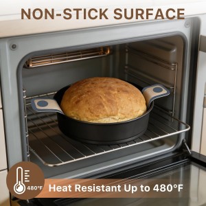 Silicone Bread Sling for Dutch Oven, 2 PCS Non-Stick Reusable Baking Mat with Long Handles, Oval & Round Sourdough Transfer Mat Easy to Clean (Gray)