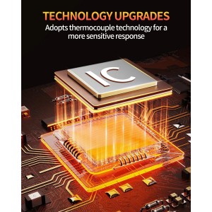 2026 Upgrade Digital Meat Thermometer Instant Read 0.5s, Food Thermometer for Cooking with ±0.5°F Accuracy, Large LED Display, IP67 Waterproof for Grill BBQ Smoker Oven Baking Brewing