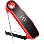 2026 Upgrade Digital Meat Thermometer Instant Read 0.5s, Food Thermometer for Cooking with ±0.5°F Accuracy, Large LED Display, IP67 Waterproof for Grill BBQ Smoker Oven Baking Brewing