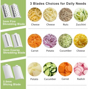 Electric Cheese Grater,3 In 1 Electric Grater For Home Kitchen,One-Touch Easy Control Salad Shooter Cheese Grater For Block Cheese Vegetable Cucumber Nuts