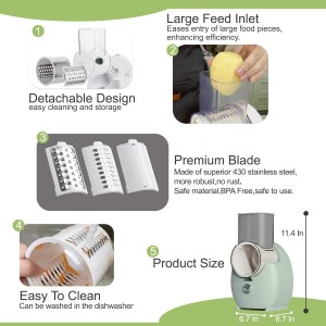 Electric Cheese Grater,3 In 1 Electric Grater For Home Kitchen,One-Touch Easy Control Salad Shooter Cheese Grater For Block Cheese Vegetable Cucumber Nuts