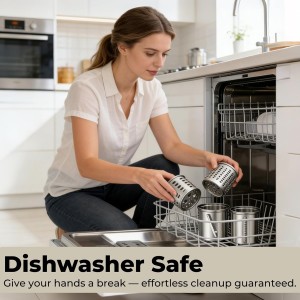 5-in-1 Stainless Steel Slicer Shredder Attachment Compatible with KitchenAid Stand Mixers, Cheese Grater Attachment, Vegetable Shredder, Salad Maker with 5 Cutting Blades, Dishwasher Safe