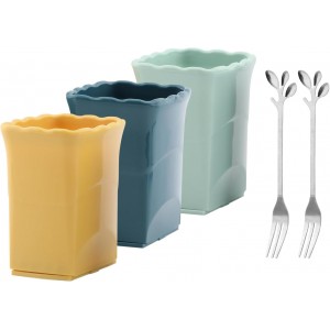 3Pcs Strawberry Slicer Cup with 2 Forks, Fruit Slicer Cup for Strawberry Egg Banana Mushroom Cucumber Kiwi and Veggie Salad Speed Cutter (SIZE:5pcs)