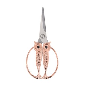 Owl Kitchen Scissors All Purpose, Stainless Steel Heavy Duty Sharp Shears for Meat, Chicken, Fish, Poultry, Herb, Bread (Golden, Medium)