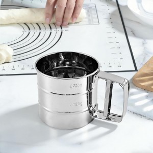 Flour Sifter for Baking, Powdered Sugar Shaker Duster - Stainless Steel for Flour Powdered Sugar Cocoa
