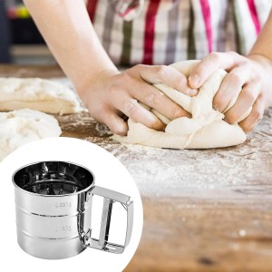 Flour Sifter for Baking, Powdered Sugar Shaker Duster - Stainless Steel for Flour Powdered Sugar Cocoa