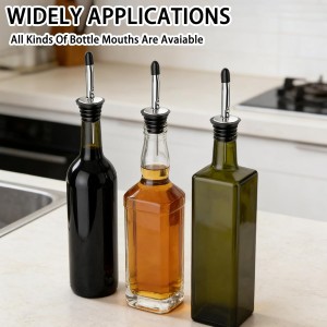 6 Pack Liquor Bottle Pourers Stainless Steel, Bottle Pourers for Alcohol with Dust Caps, Speed Pourers for Liquor Bottles, Bar Pour Spouts, Olive Oil Spout for Kitchen, Bartending Supplies Essential