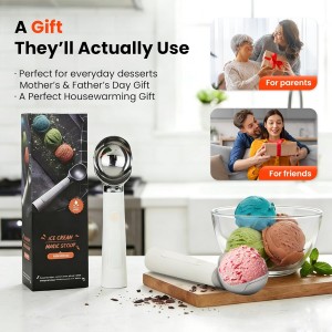 Heated Ice Cream Scoop, Electric Ice Cream Scooper Rechargeable - 3400mAh Battery, LED Display, Heating Up to 158°F for Hard Ice Cream, Gelato, Frozen Yogurt & Sorbet