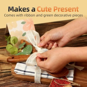 The Perfect Housewarming Gift! Wooden Cutting Boards Set with Utensils & Napkin - Charcuterie, Cheese, Serving Tray for New Home, Kitchen Decor