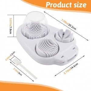 3 in 1 Boiled Egg Slicer, 3 Slice Modes Chopper Cutter with Brush, Manual Egg Slicer Steel Wire Dicer for Hard Boiled Eggs, Kitchen Gadget for Soft Fruit Butter, Labor Saving