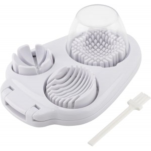 3 in 1 Boiled Egg Slicer, 3 Slice Modes Chopper Cutter with Brush, Manual Egg Slicer Steel Wire Dicer for Hard Boiled Eggs, Kitchen Gadget for Soft Fruit Butter, Labor Saving