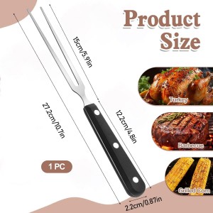 Carving Fork for Meat, Grill Serving Forks Heavy Duty Two Prong Meats Forks Two Prong Stainless Steel Meat Fork with Long Heat Resistant Handle for Slicing Serving Roasts, BBQ Kitchen Grill Essential