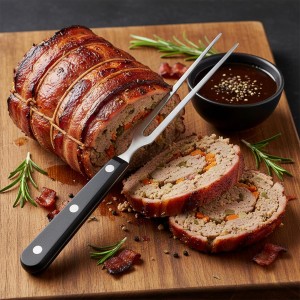 Carving Fork for Meat, Grill Serving Forks Heavy Duty Two Prong Meats Forks Two Prong Stainless Steel Meat Fork with Long Heat Resistant Handle for Slicing Serving Roasts, BBQ Kitchen Grill Essential