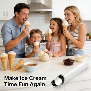 Heated Ice Cream Scoop, Electric Ice Cream Scooper with 158°F Rapid Heat, USB Rechargeable Icecream Scoop, Waterproof IP67 Design for Hard Ice Cream, Ideal Gift for Dessert Lovers