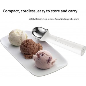 Heated Ice Cream Scoop, Electric Ice Cream Scooper with 158°F Rapid Heat, USB Rechargeable Icecream Scoop, Waterproof IP67 Design for Hard Ice Cream, Ideal Gift for Dessert Lovers