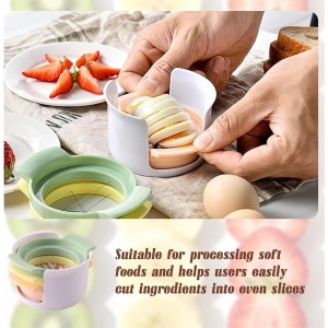 3-in-1 Egg Slicer for Hard Boiled Eggs, Wide Comfort Grip Stainless Steel Wires, Easy Clean and Store